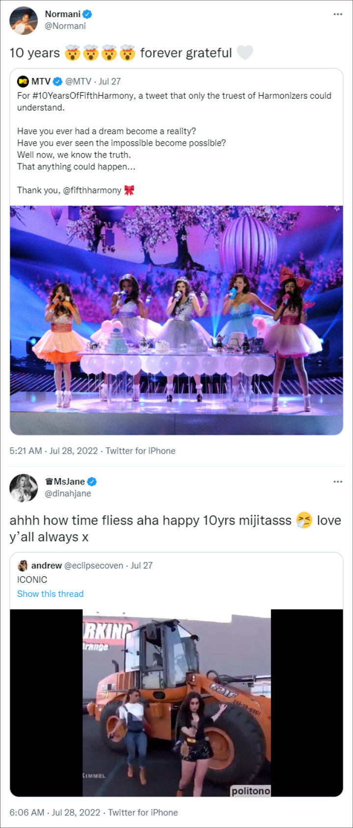 Normani Kordei and Ally Brooke's Tweets