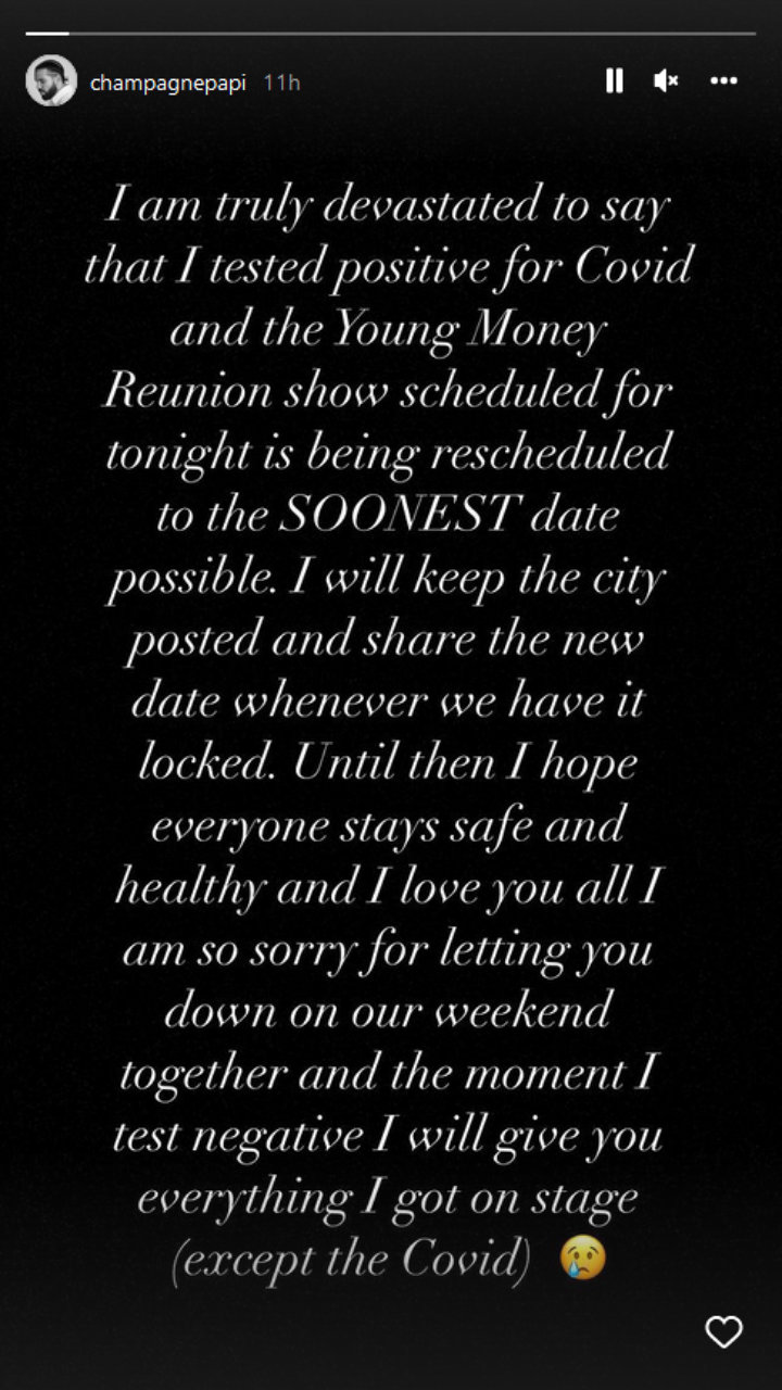 Drake's Instagram Story