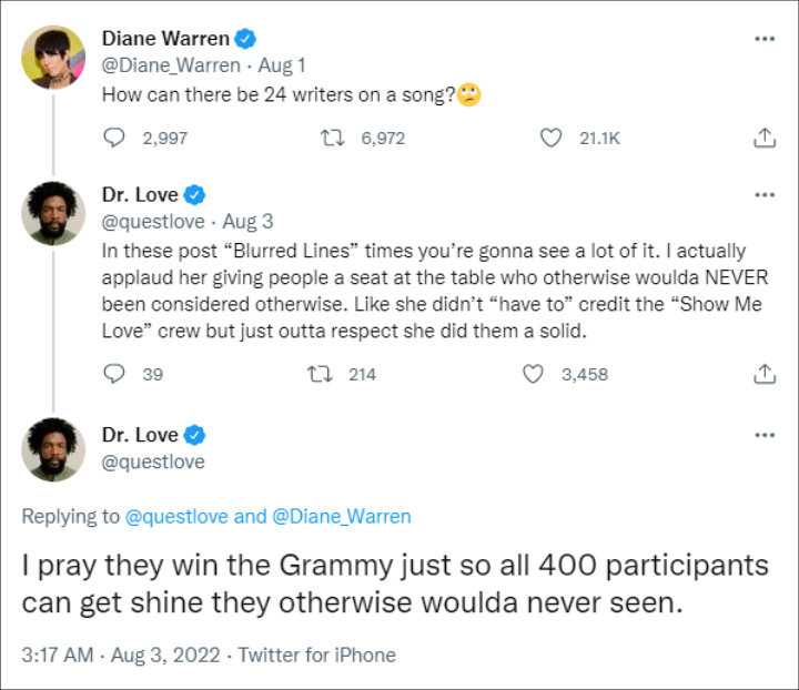 Questlove's tweet