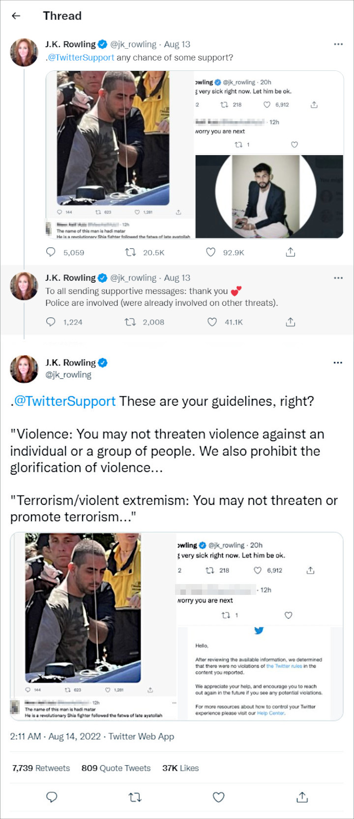 J.K. Rowling's Tweets