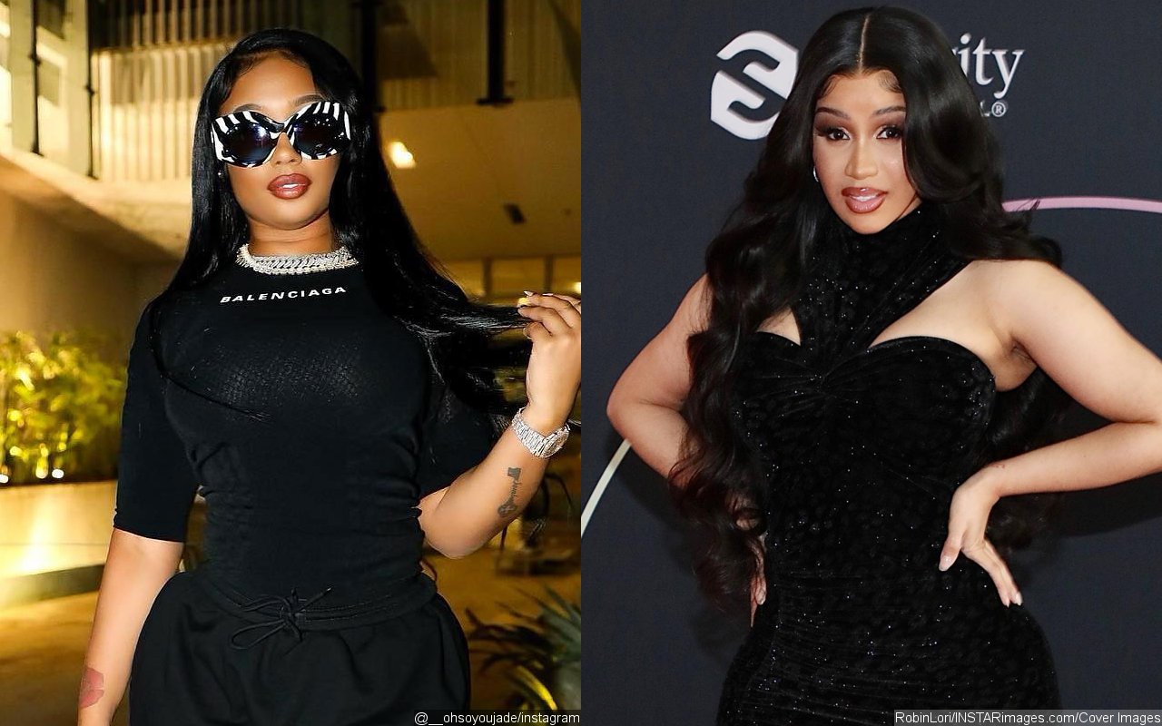 6ix9ine's GF Jade Disses Cardi B After Raptress Reminds Fans She Didn't Hire Men to Beat Up Women
