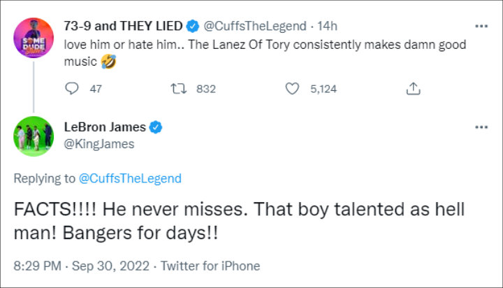 LeBron James' tweet