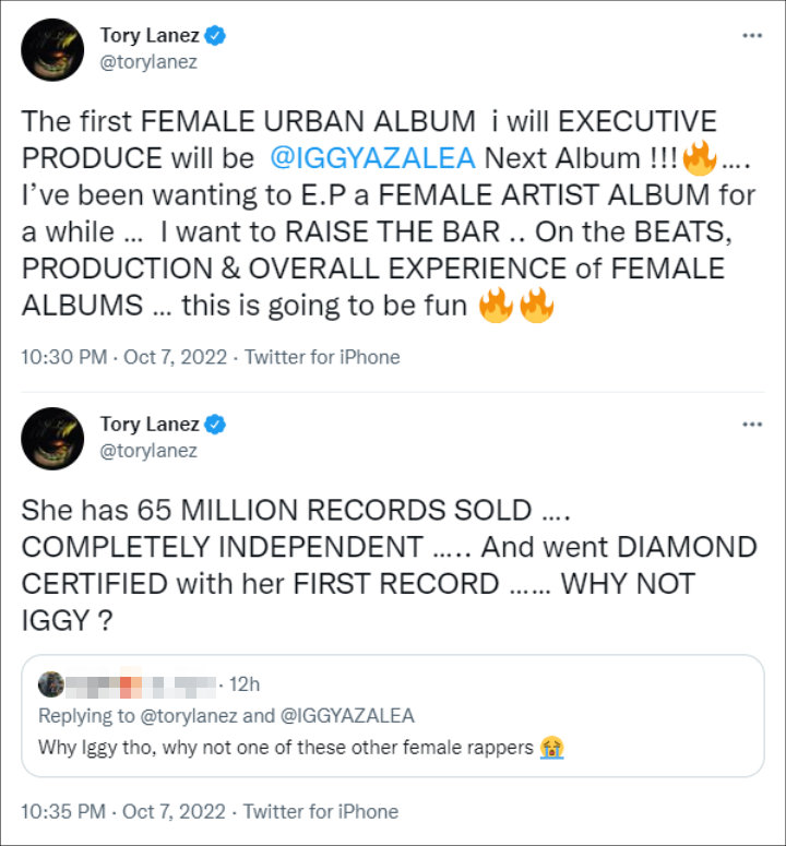 Tory Lanez's tweets