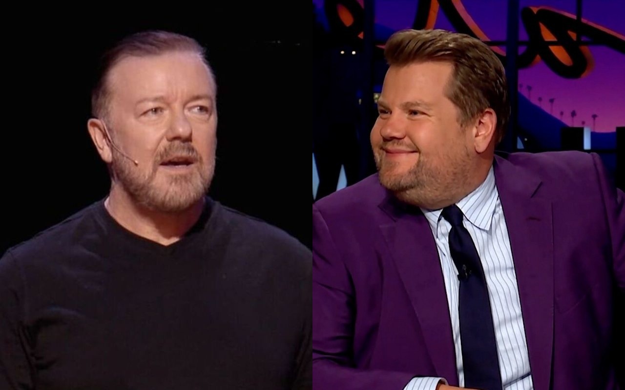 James Corden Dissed by Ricky Gervais Over Restaurant Row