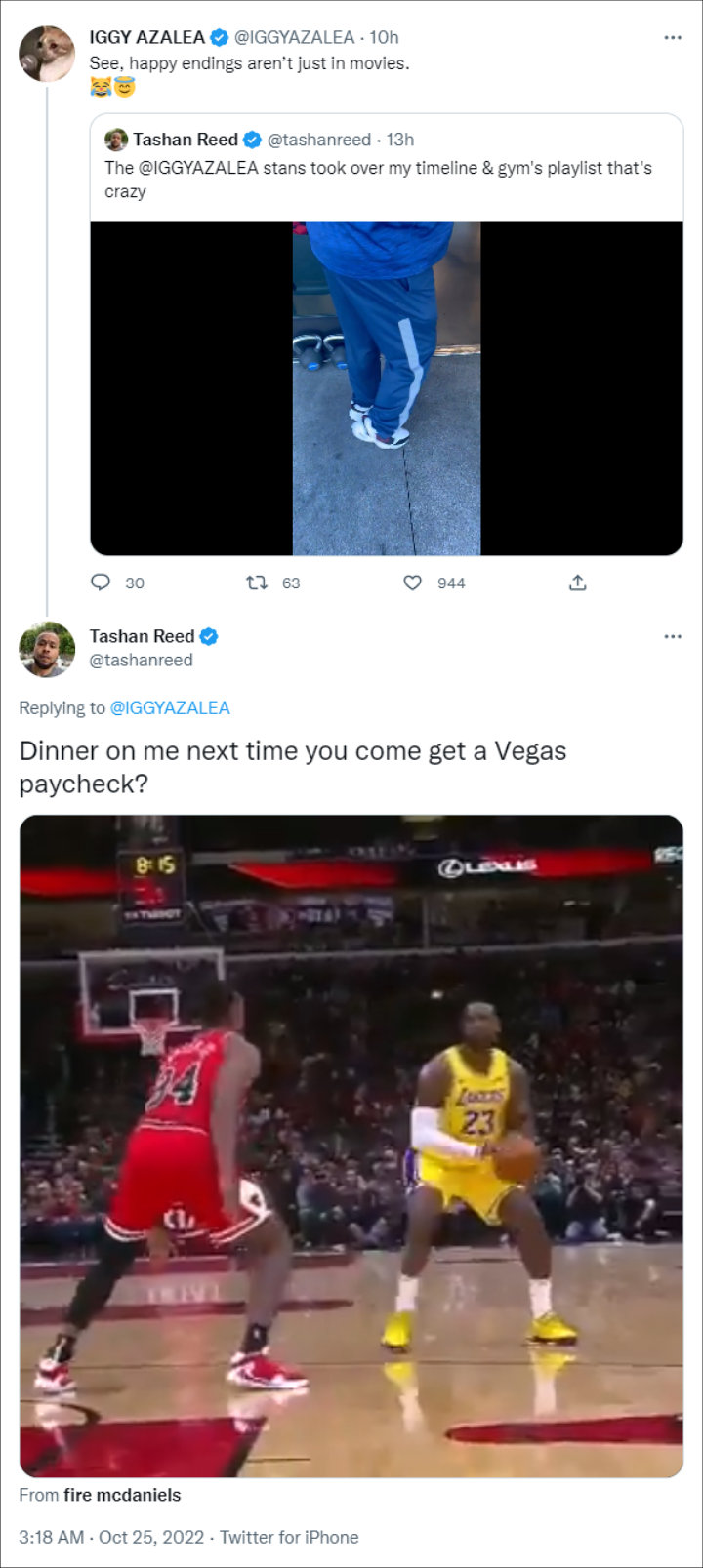Iggy Azalea and Raiders Reporter's Twitter Exchange #2