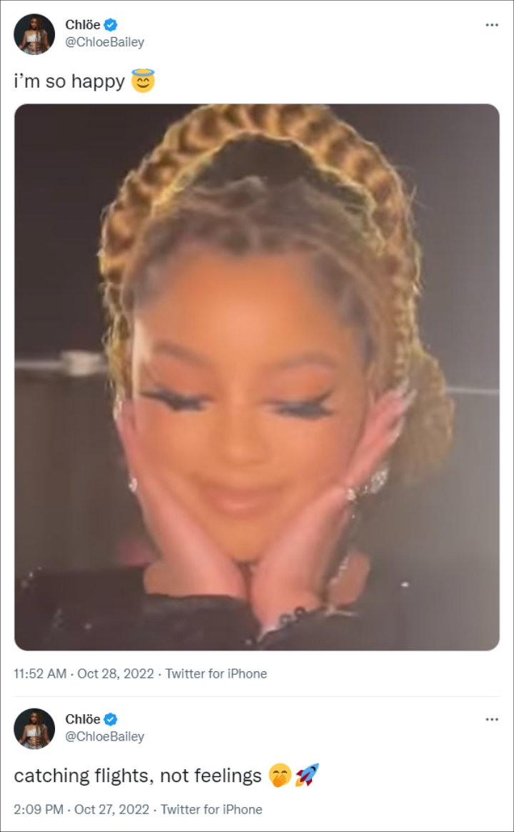 Chloe Bailey's tweet