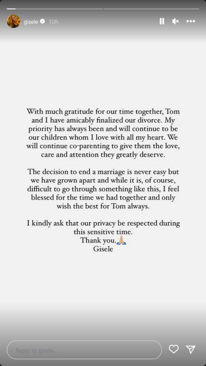 Gisele Bundchen's statement