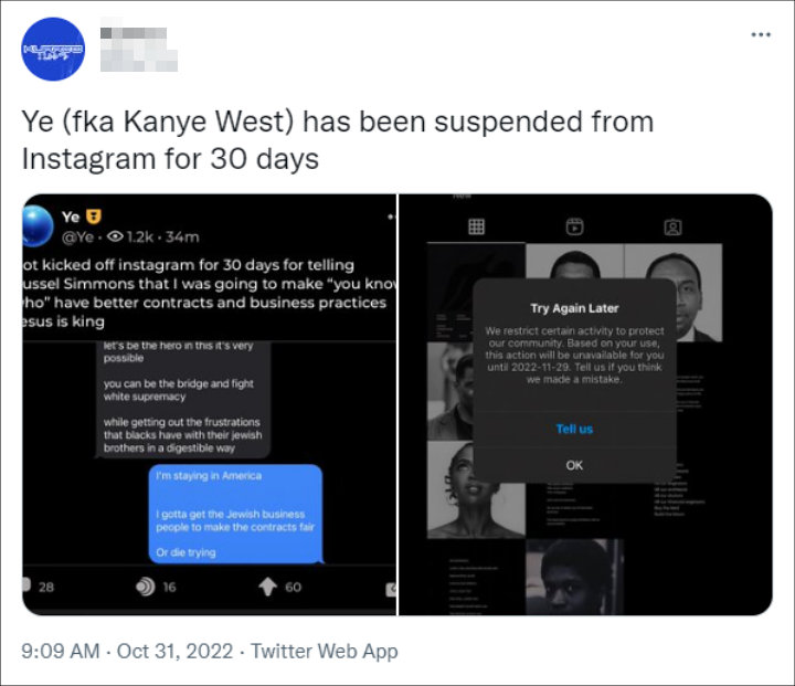 Kanye West's Parler post