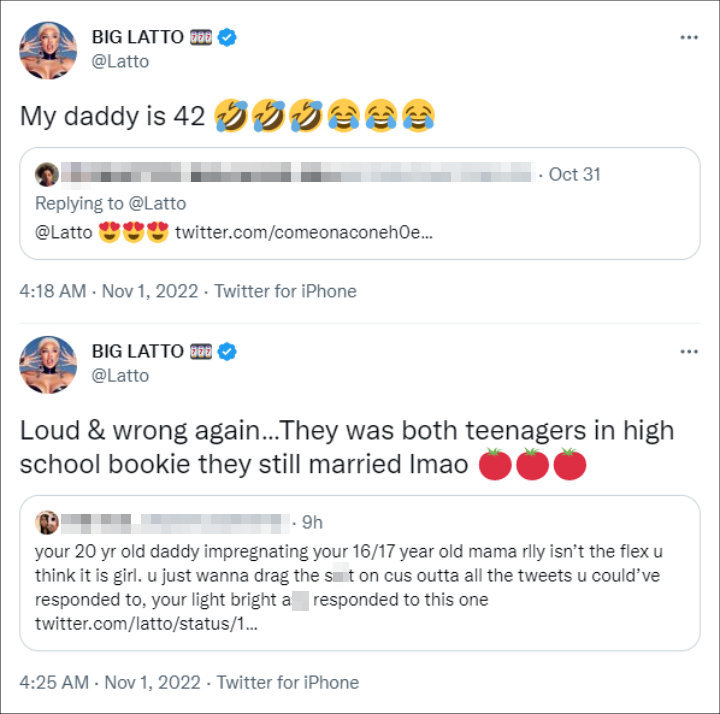 Latto's tweets