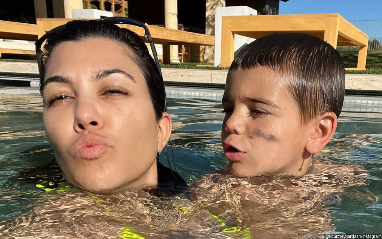 Kourtney Kardashian Laughs After Son Reign Curses at Her  