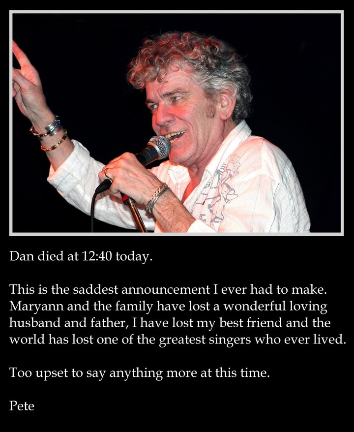 Dan McCafferty is confirmed to have died