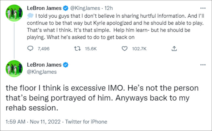 LeBron James' tweets