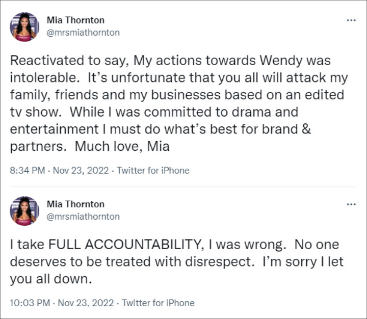 Mia Thornton's tweets
