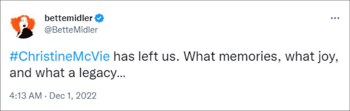 Bette Midler via Twitter