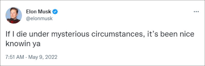 Elon Musk's tweet