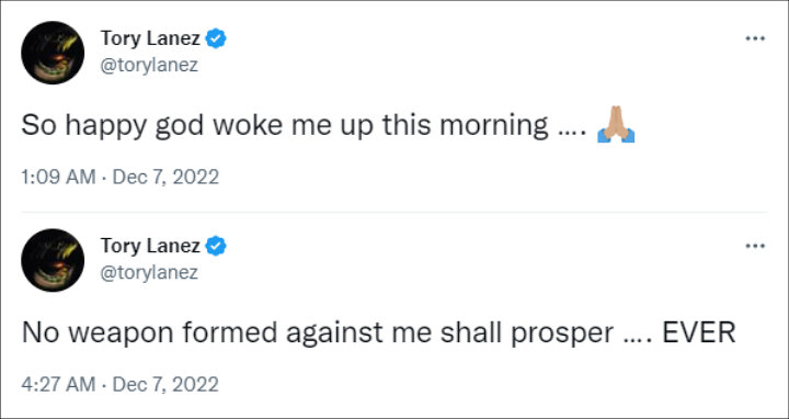Tory Lanez's tweets