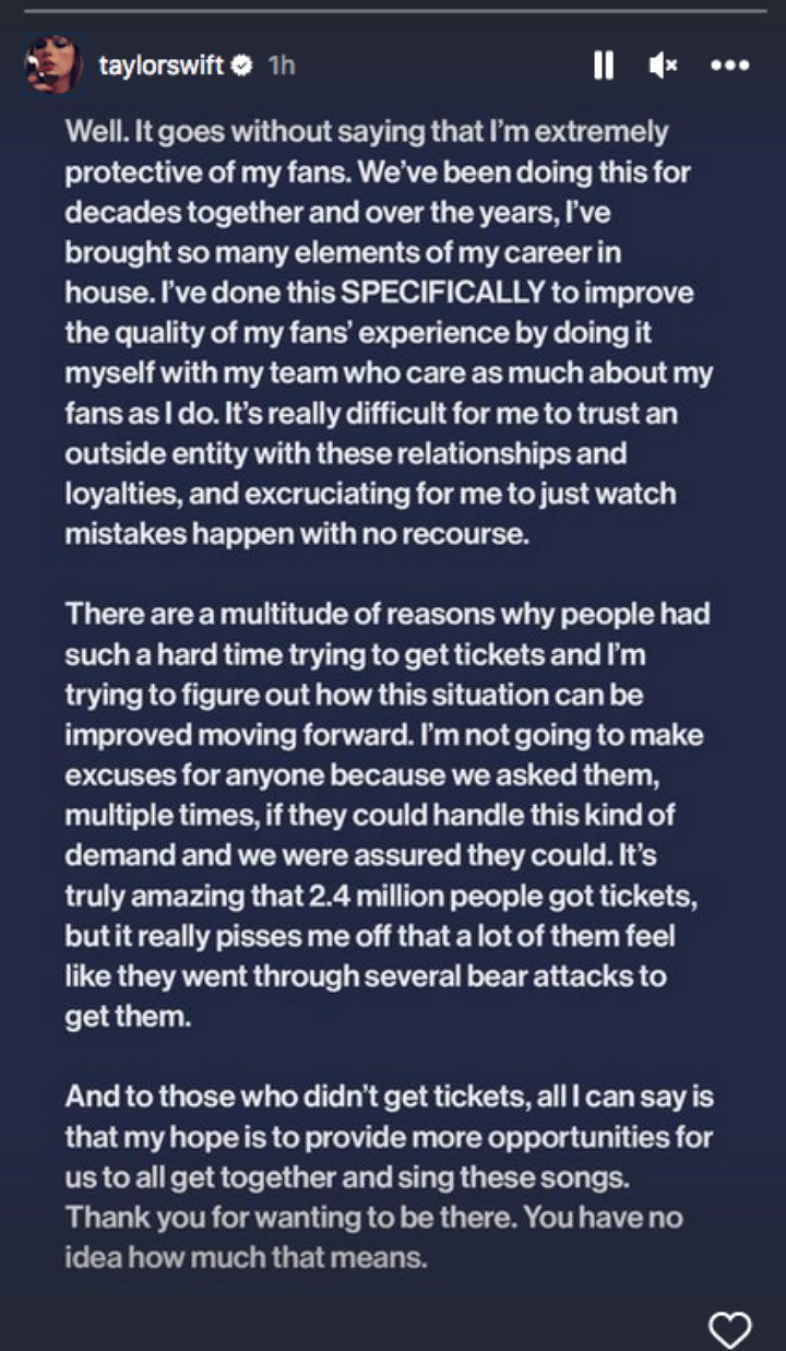 Taylor Swift's post