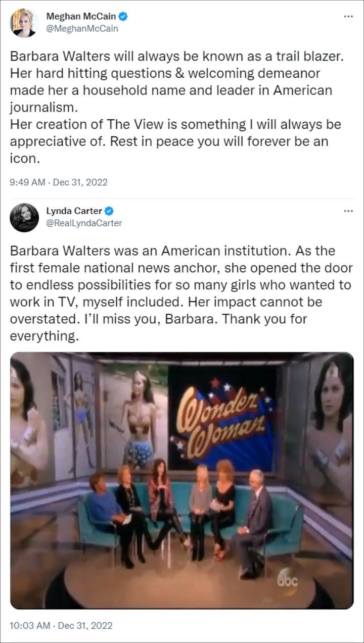 Meghan McCain and Lynda Carter's Tweets