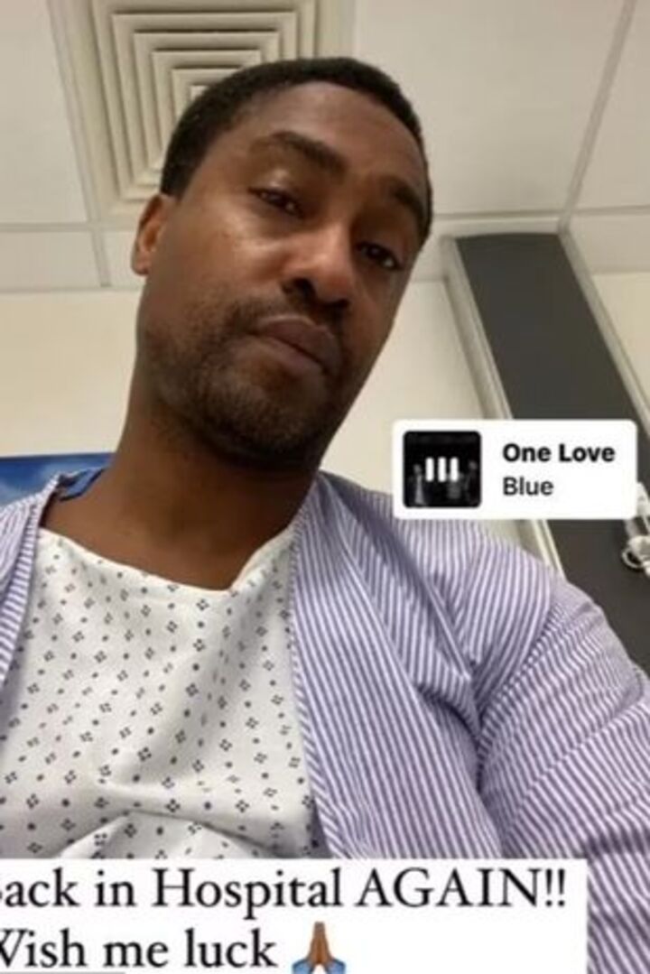 Simon Webbe shares a picture from hospital