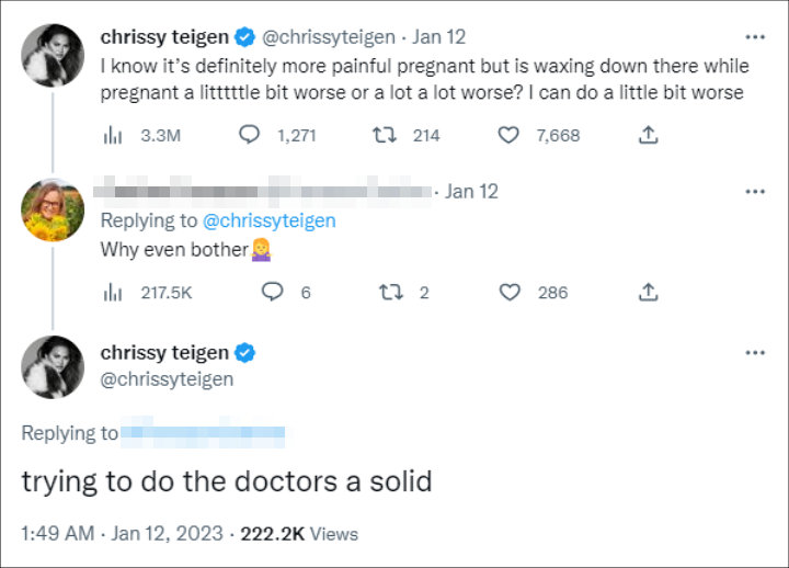 Chrissy Teigen's tweets
