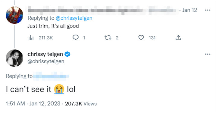 Chrissy Teigen's tweet