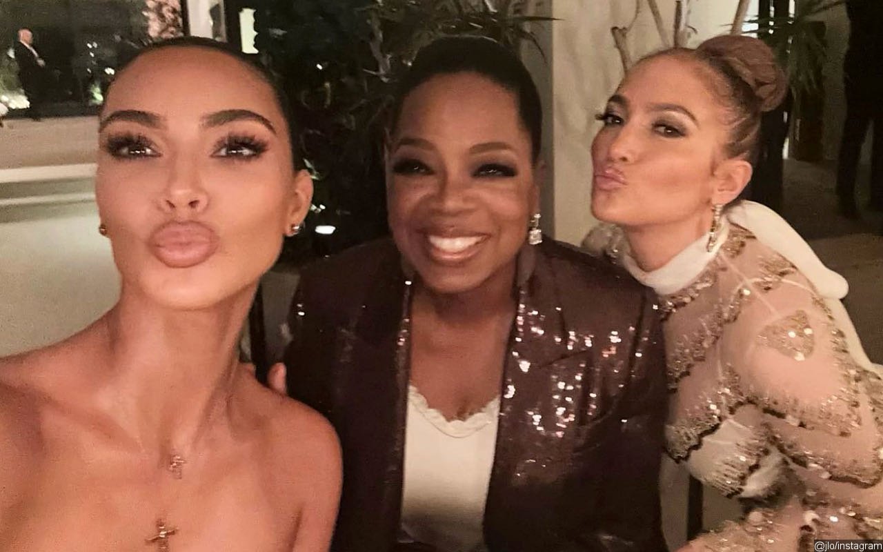 Jennifer Lopez and Kim Kardashian Link Up at Oprah Winfrey's Star-Studded Birthday Party