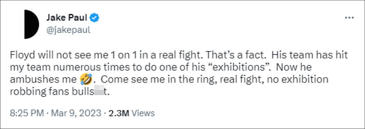 Jake Paul's Tweet #2