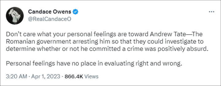 Candace Owens' Tweet