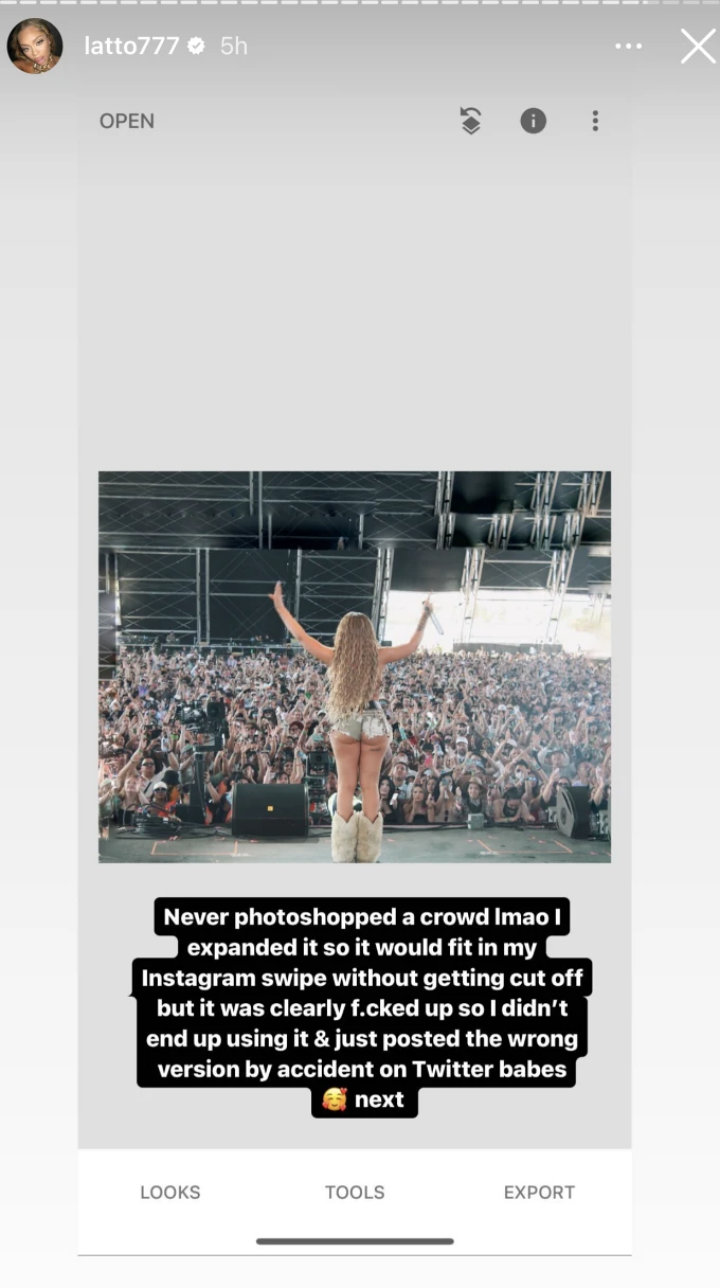 Latto's IG Story