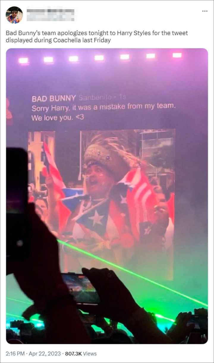 Screen on Bad Bunny's Coachella set