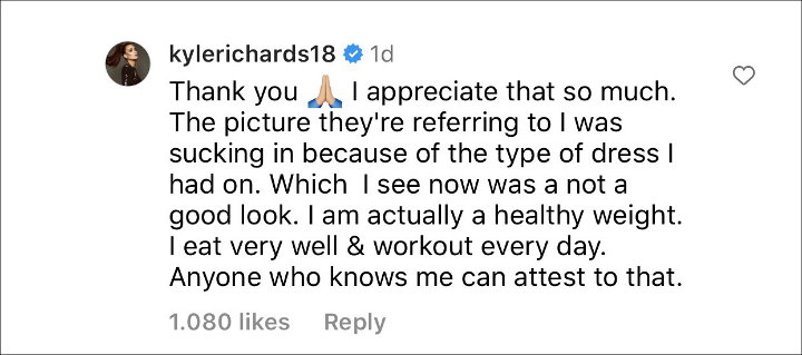 Kyle Richards Comment on Page Six's Instagram post