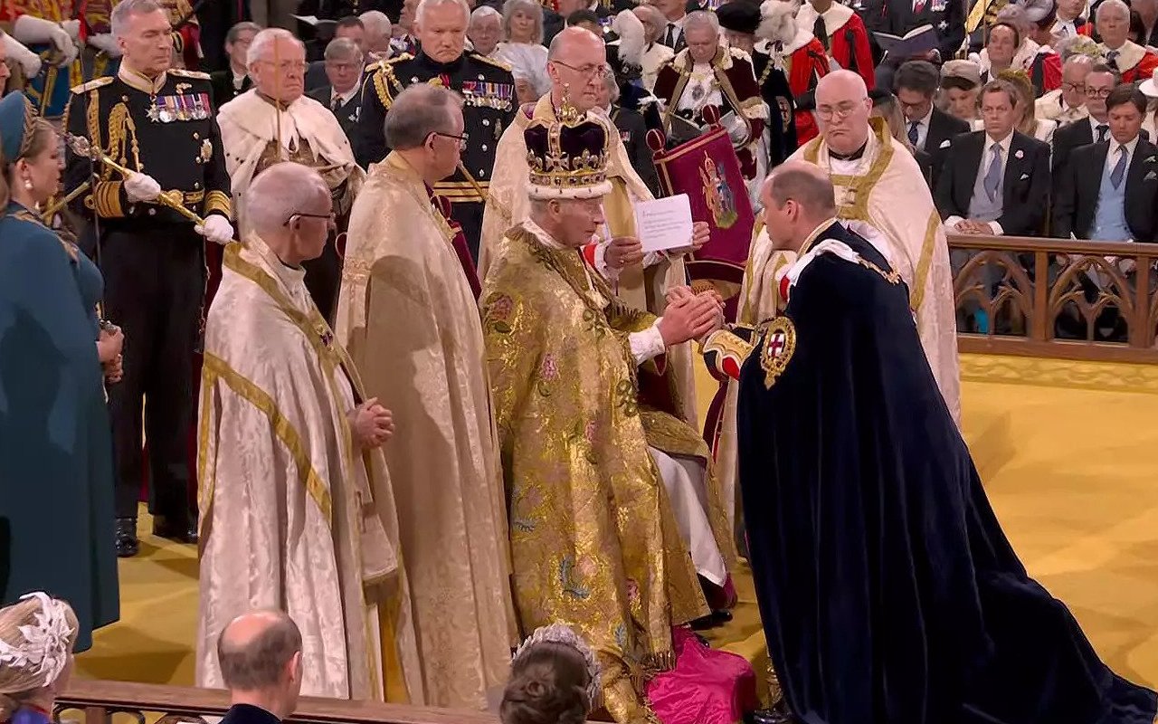 King Charles Is Officially Crowned, Prince William Kneels and Swears Allegiance to His Father