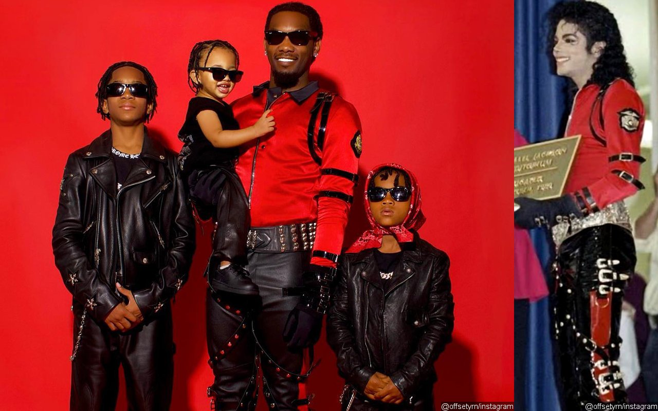 Offset Channels Michael Jackson at 'Spider-Man: Across the Spider-Verse' Premiere With Sons