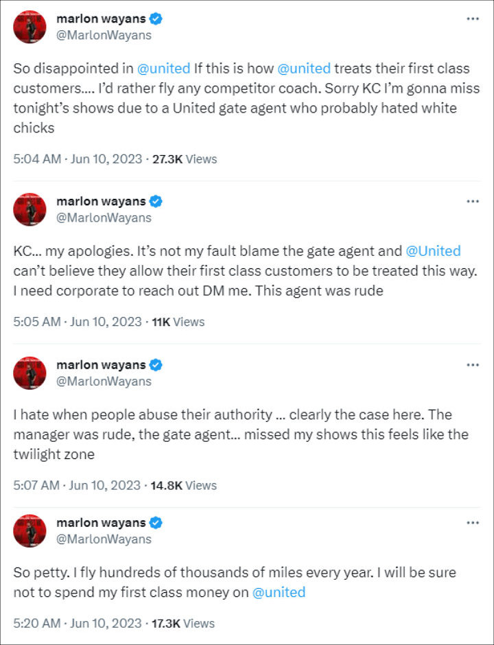 Marlon Wayans' Twitter posts