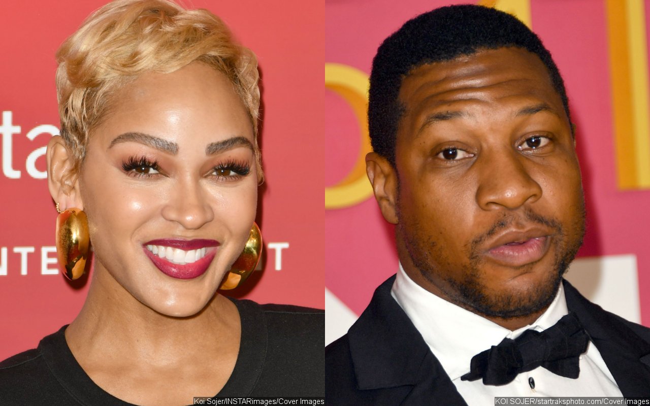 Meagan Good Sticks by Jonathan Majors' Side as They Walk Hand-in-Hand During His Court Appearance