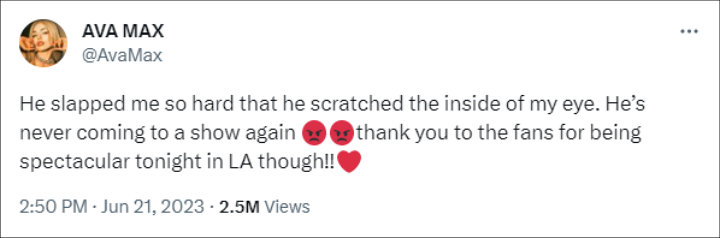 Ava Max's Tweet