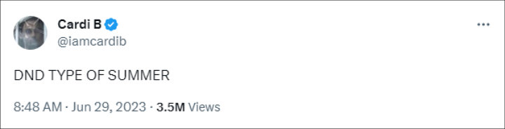 Cardi B Tweet