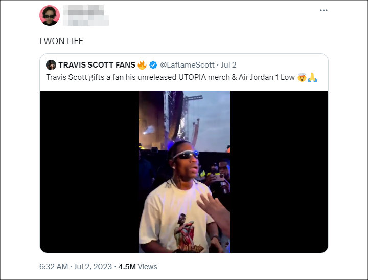 Travis Scott's Fan's Tweet #2