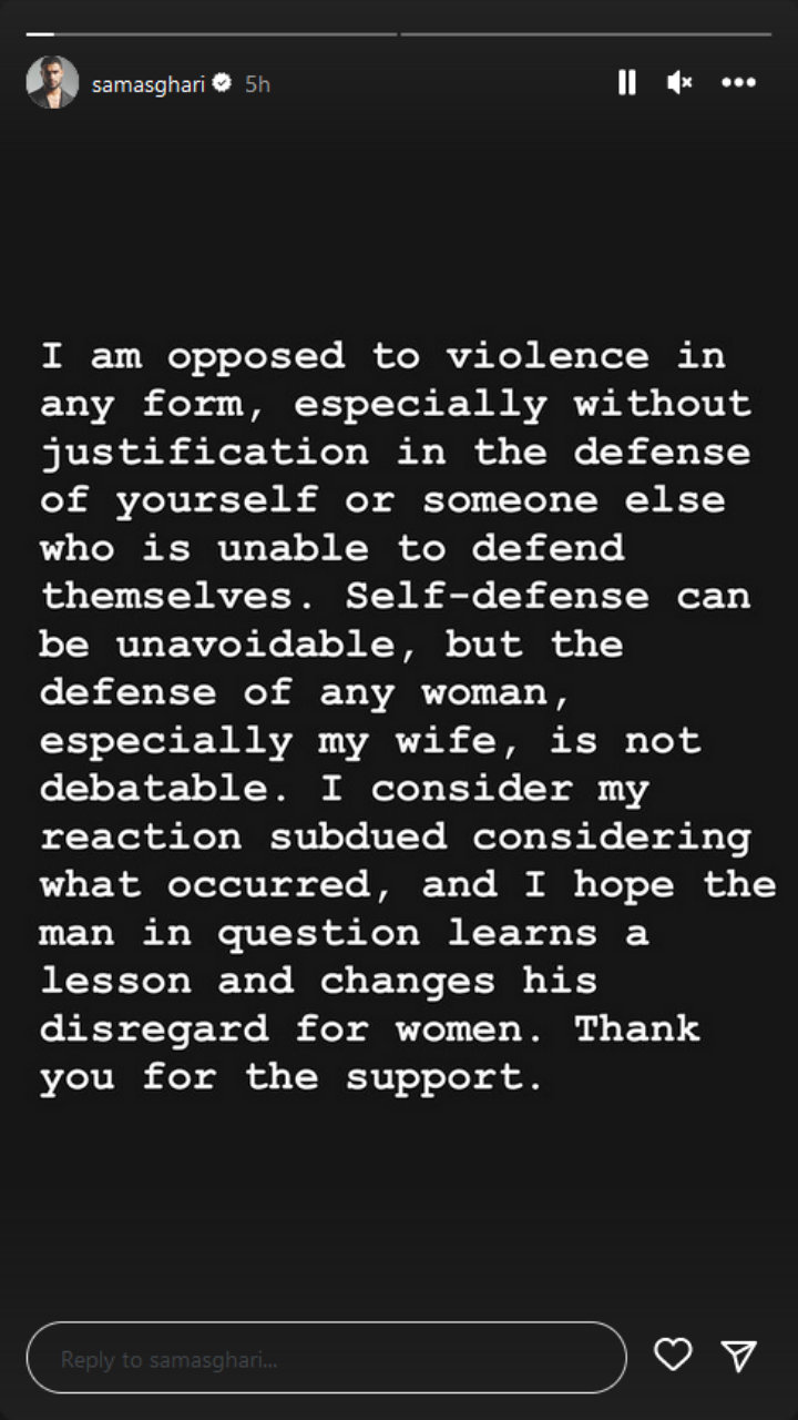 Sam Asghari's IG Story
