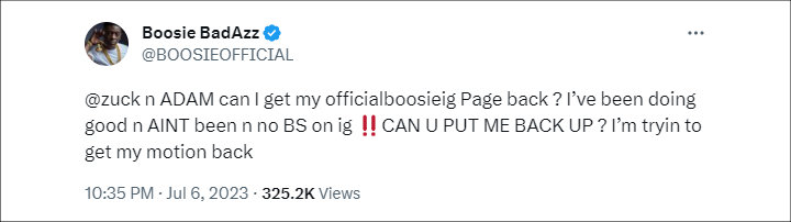 Boosie Badazz tweet.