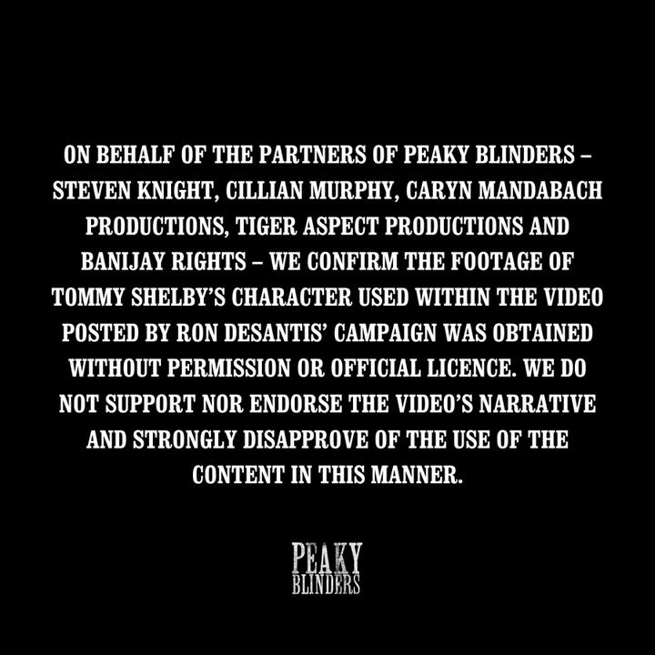 'Peaky Blinders' reacts to Ron DeSantis' campaign
