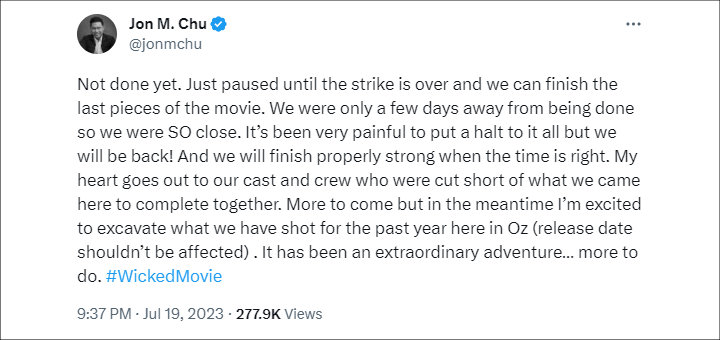 Jon M. Chu's Statement