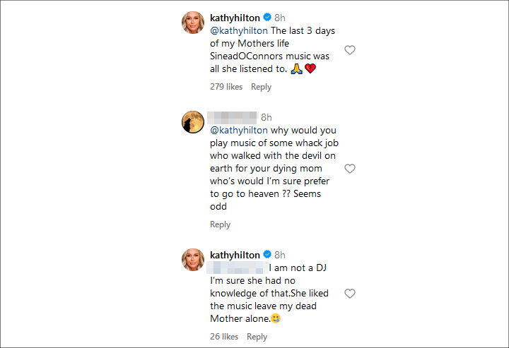 Kathy Hilton's IG Comments