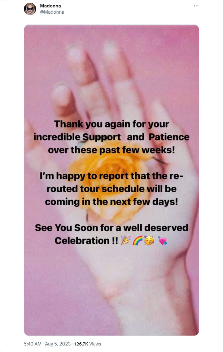 Madonna Tweet