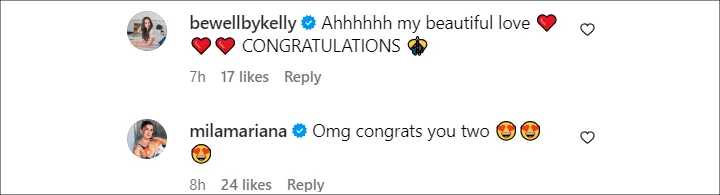 Comments on Danielle Campbell's IG Post