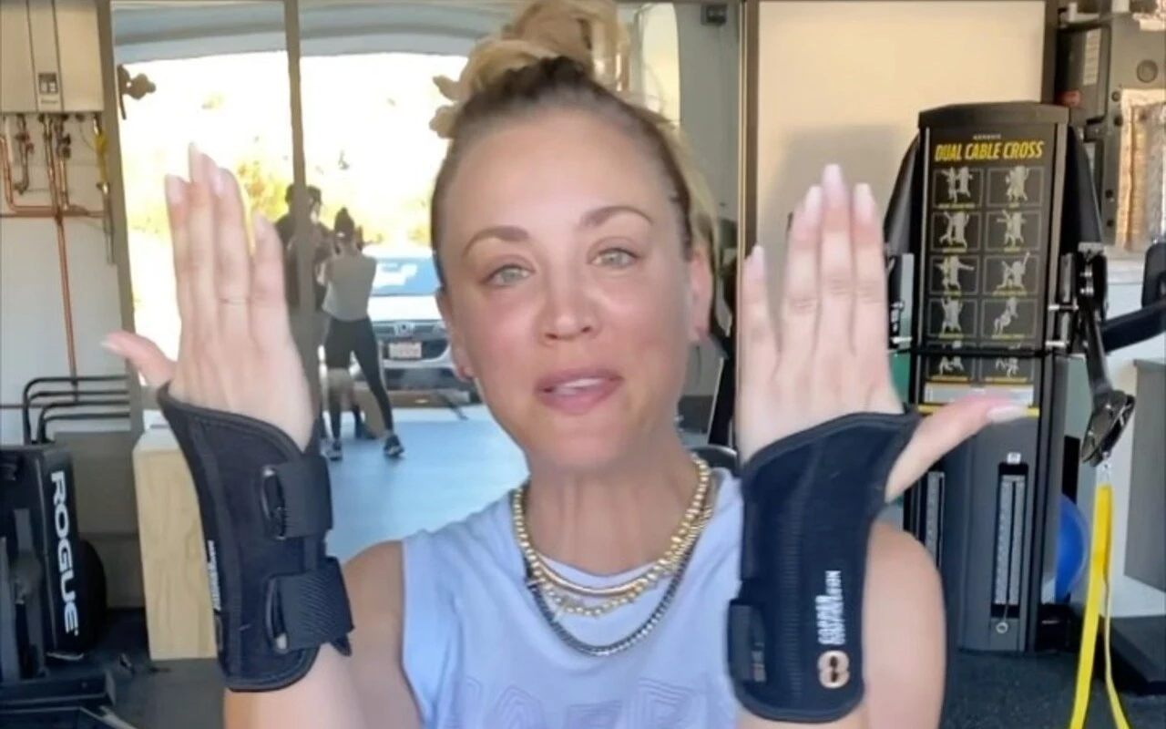 Kaley Cuoco Wearing Braces Due to Carpal Tunnel Syndrome From Holding Her Baby