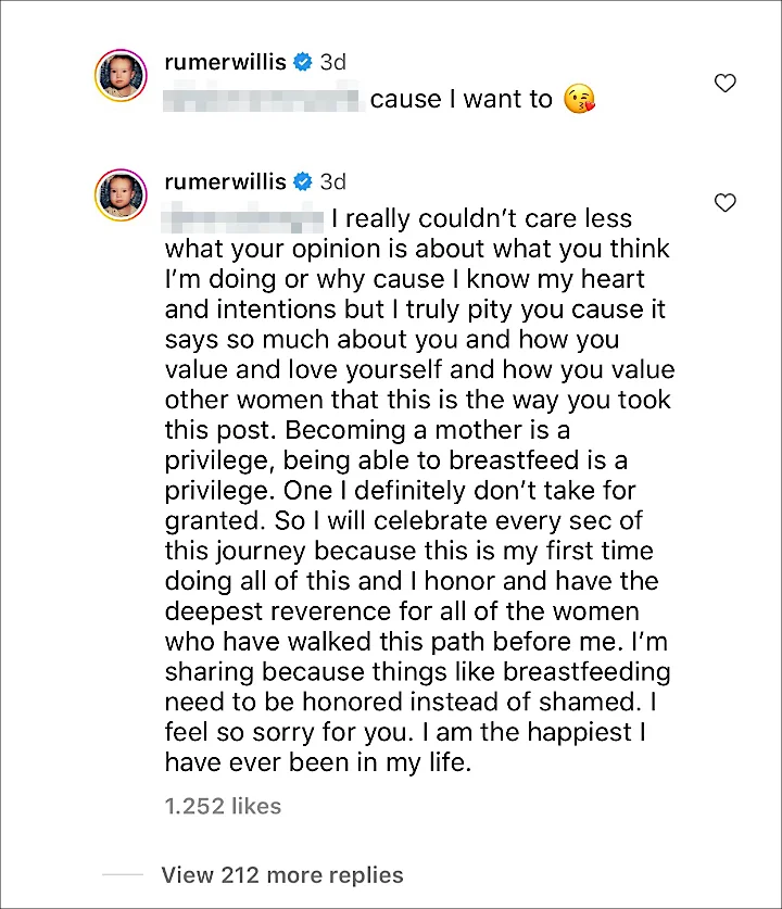 Rumer Willis Instagram Comments