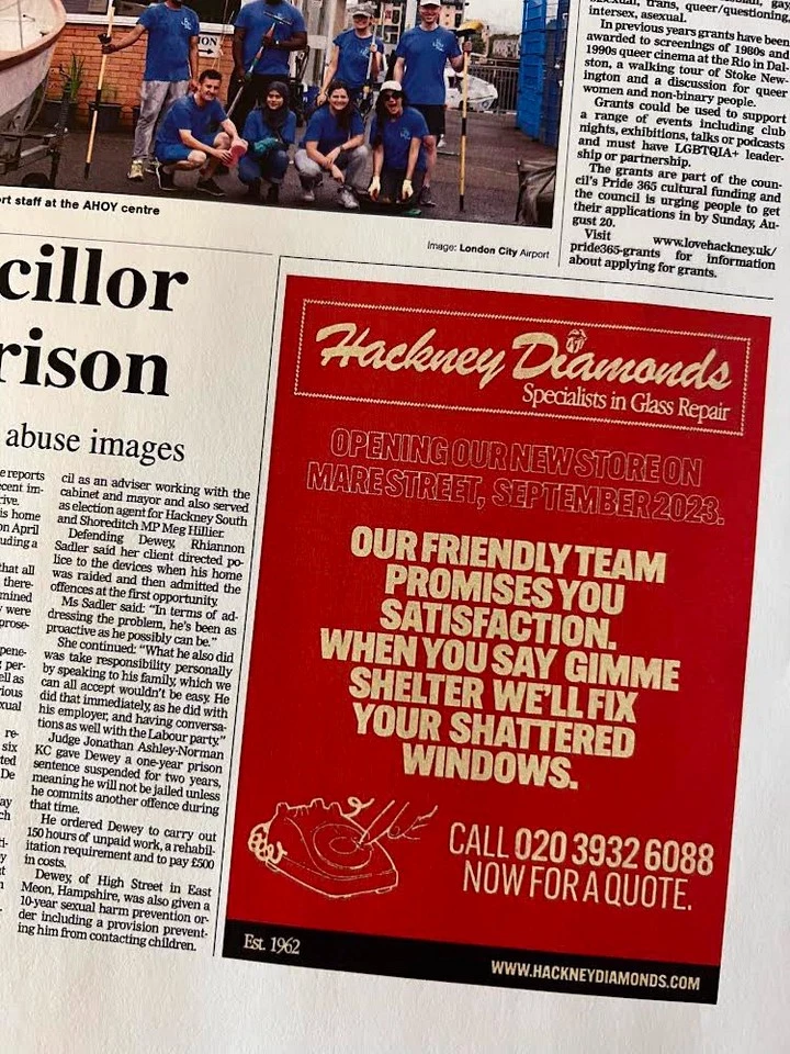 A newspaper ad for The Rolling Stones' new album