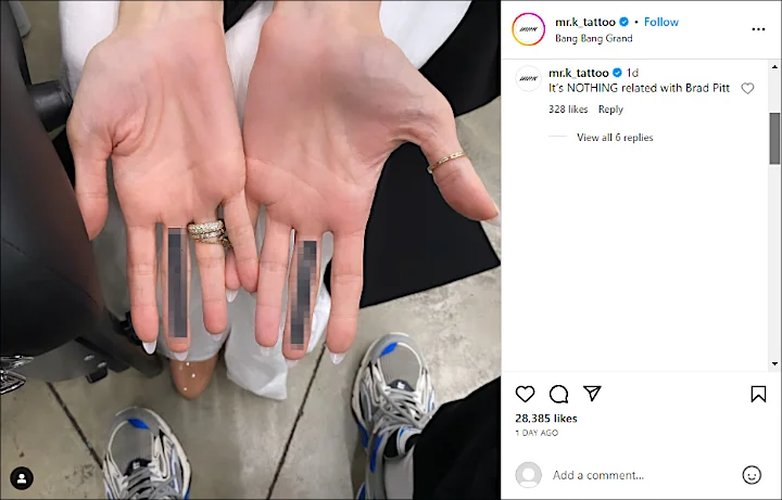 Angelina Jolie's Tattoo Artist's IG Comment