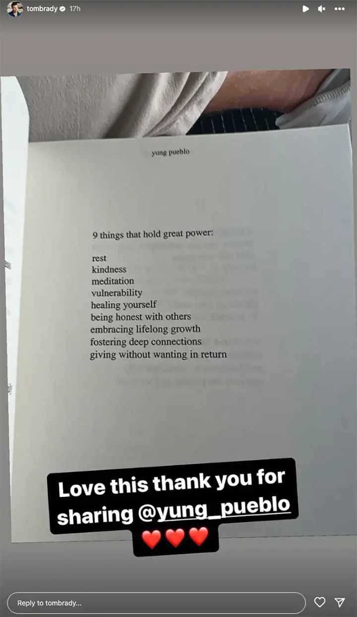 Tom Brady's IG Story